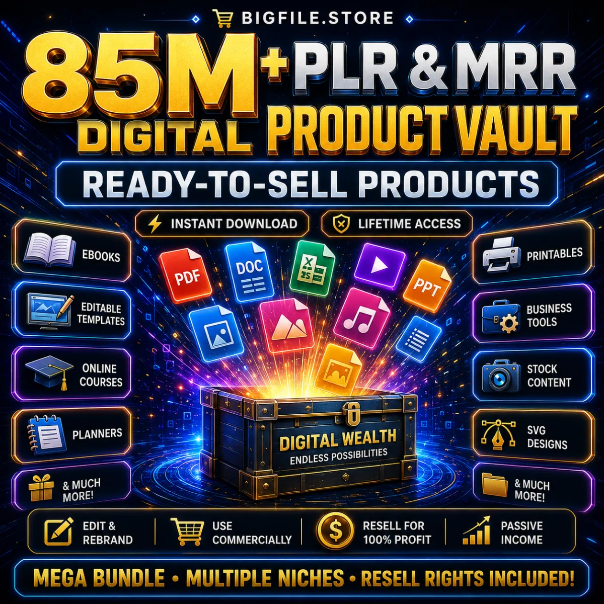 85M+ Ultimate PLR MRR Digital Bundle: Ready-to-Sell Products