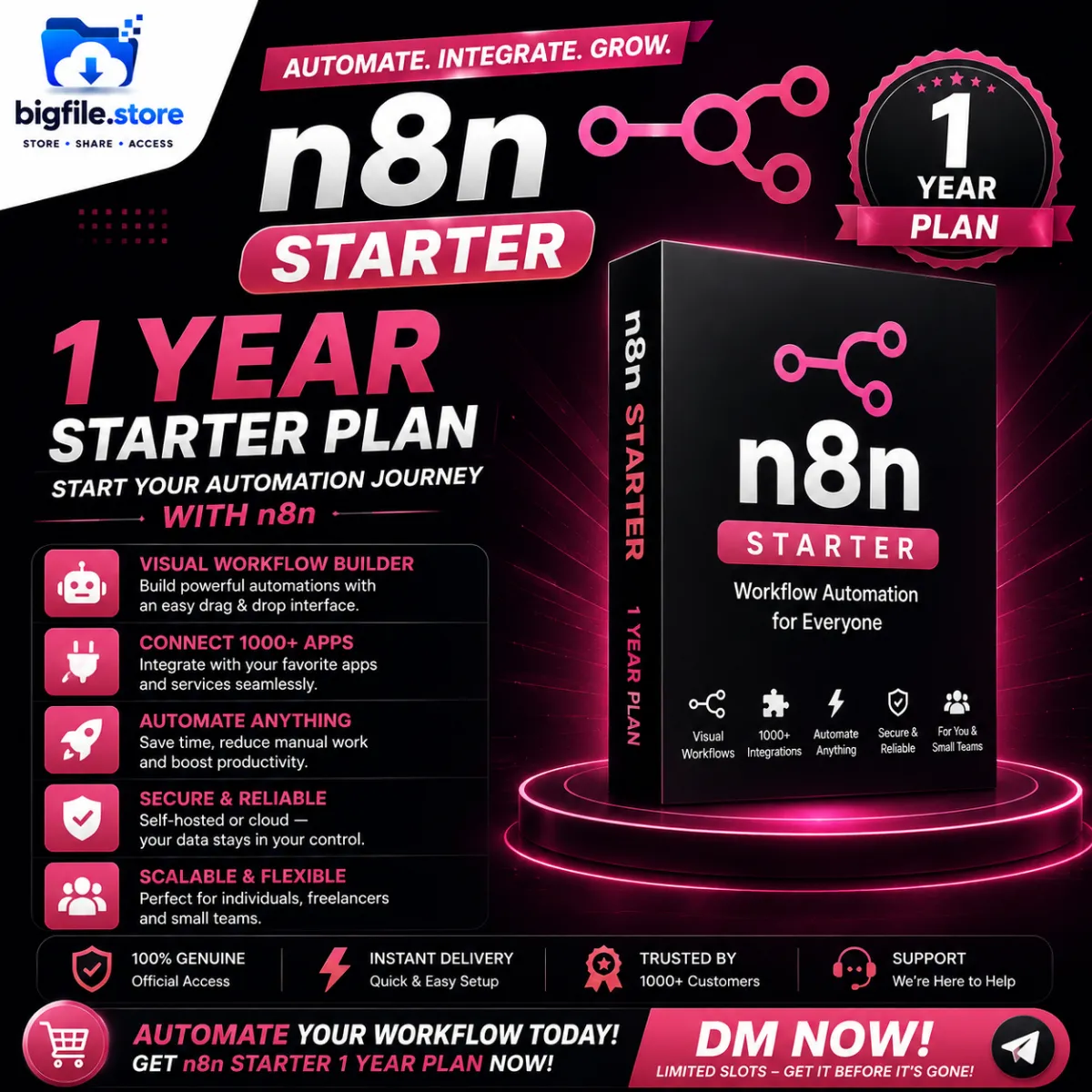 n8n Starter 1 Year Plan | Workflow Automation