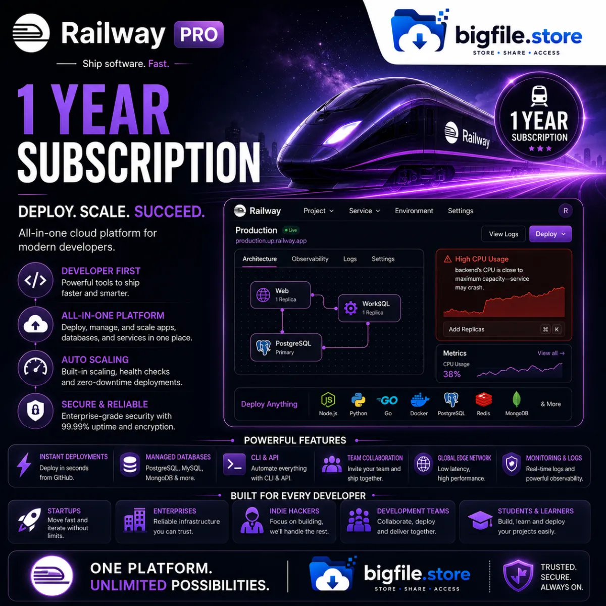 Railway Pro — 1 Year Subscription
